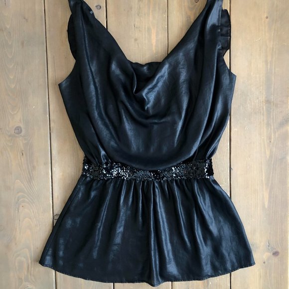 Black Feminine Dressy Smart Set Top | Size S - Picture 8 of 13